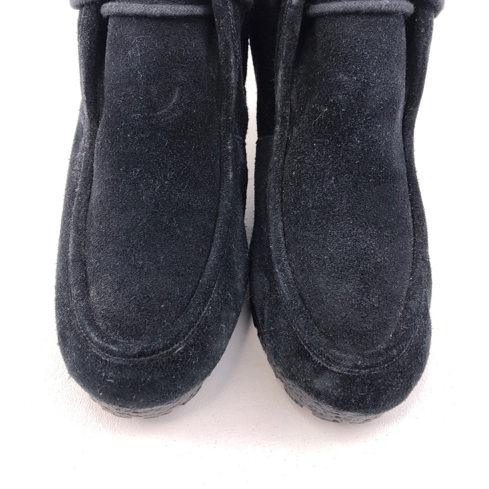 Michael Kors Rory Black Leather Wedge Ankle Booties 10M - Picture 10 of 13
